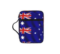 OKFSTY Australian Flag Stylish Printed Bible Bag with Smooth Zippers & Multi-Pockets Compact Organizer for Religious Study