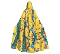 OKFSTY Beautiful Peacock Printing Adult Halloween Large Hooded Cloak 57.8 Inches Length, Suitable For Masquerade Costumes, Comic Con