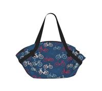OKFSTY Bikes Bicycle Cycling 2-in-1 Foldable Camping Tote Bag, 37'' Stylish Printed Beach Blanket for Outdoor Picnic Travel