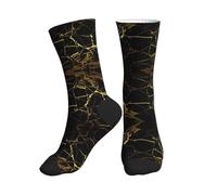 OKFSTY Black And Gold Background Women Men Mid Tube Crew Socks Athletic Running Socks Sport Wicking Suitable Gym Hiking