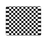 OKFSTY Black And White Checkered Stripes Thick Comfort Mouse Pad With Lock Edge Design, Large Non-Slip Rubber Base Desk Mat For Office