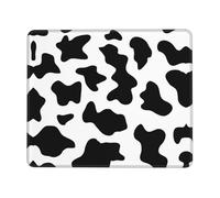 OKFSTY Black And White Cow Print Thick Comfort Mouse Pad With Lock Edge Design, Large Non-Slip Rubber Base Desk Mat For Office
