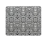 OKFSTY Black White Snake Skin Thick Comfort Mouse Pad With Lock Edge Design, Large Non-Slip Rubber Base Desk Mat For Office