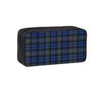 OKFSTY Blue and Green Scottish Tartan Printed School Stationery Pouch Roomy Pencil Organizer Durable Zip Bag Polyester Case for Daily Carry