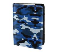 OKFSTY Blue Camo Printing Fashion Passport Holder Personalized Printed Cowhide Id Holder Travel Passport Cover 5.5 in