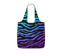 OKFSTY Blue Camouflage Zebra Stripes Print Printed Reusable Tote 25l Polyester Grocery Shopper Packable Washable Modern Carryall