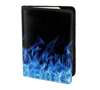 OKFSTY Blue Flame Printing Fashion Passport Holder Personalized Printed Cowhide Id Holder Travel Passport Cover 5.5 in
