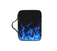 OKFSTY Blue Flame Stylish Printed Bible Bag with Smooth Zippers & Multi-Pockets Compact Organizer for Religious Study
