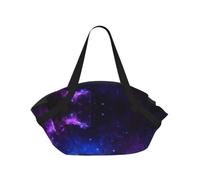 OKFSTY Blue galaxy 2-in-1 Foldable Camping Tote Bag, 37'' Stylish Printed Beach Blanket for Outdoor Picnic Travel