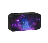 OKFSTY Blue Galaxy Printed School Stationery Pouch Roomy Pencil Organizer Durable Zip Bag Polyester Case for Daily Carry