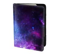 OKFSTY Blue Galaxy Printing Fashion Passport Holder Personalized Printed Cowhide Id Holder Travel Passport Cover 5.5 in