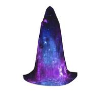 OKFSTY Blue Galaxy Printing Hooded Cape For Teenagers,Halloween Hooded Cape For Teenagers, Suitable For Themed Parties,Comic Con