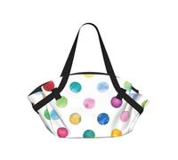 OKFSTY Blue Polka Dot Pattern 2-in-1 Foldable Camping Tote Bag, 37'' Stylish Printed Beach Blanket for Outdoor Picnic Travel
