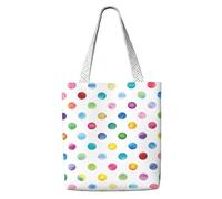 OKFSTY Blue Polka Dot Pattern Canvas Tote Bag, Pockets, Durable, Lightweight, Polyester Shopping Cloth Bag, Gifts