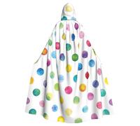 OKFSTY Blue Polka Dot Pattern Masquerade Party Costume Cape,Adult Hooded Cloak,For Gothic Medieval Renaissance Wear
