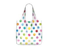 OKFSTY Blue Polka Dot Pattern Print Printed Reusable Tote 25l Polyester Grocery Shopper Packable Washable Modern Carryall