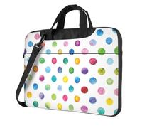OKFSTY Blue Polka Dot Pattern Print Soft Fabric Laptop Bag Oxford Cloth Shoulder Tote Comfortable Padded Case For Everyday Use
