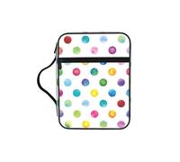 OKFSTY Blue Polka Dot Pattern Stylish Printed Bible Bag with Smooth Zippers & Multi-Pockets Compact Organizer for Religious Study