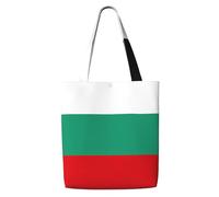 OKFSTY Bulgarian Flag Canvas Tote Bag, Pockets, Durable, Lightweight, Polyester Shopping Cloth Bag, Gifts