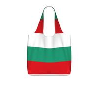 OKFSTY Bulgarian Flag Print Printed Reusable Tote 25l Polyester Grocery Shopper Packable Washable Modern Carryall