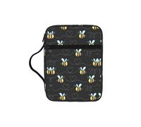 OKFSTY Bumble Bees Stylish Printed Bible Bag with Smooth Zippers & Multi-Pockets Compact Organizer for Religious Study