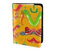 OKFSTY Cactus Hat and Chili Pepper Printing Fashion Passport Holder Personalized Printed Cowhide Id Holder Travel Passport Cover 5.5 in