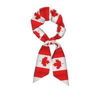 OKFSTY Canadian Flag Art Fashion Silk Scarves Scarf Silk Vibrant Colorful Patterned Lightweight Neckwear For Women