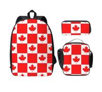 OKFSTY Canadian Flag Backpacks with Lunch Box Pencil Case Set for Study Sessions at The Library