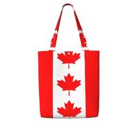 OKFSTY Canadian Flag Canvas Tote Bag, Pockets, Durable, Lightweight, Polyester Shopping Cloth Bag, Gifts