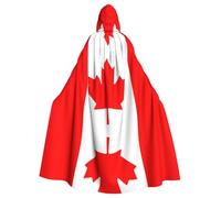 OKFSTY Canadian Flag Printing Adult Halloween Large Hooded Cloak 57.8 Inches Length, Suitable For Masquerade Costumes, Comic Con