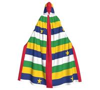 OKFSTY Central African Flag Masquerade Party Costume Cape,Adult Hooded Cloak,For Gothic Medieval Renaissance Wear