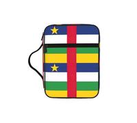 OKFSTY Central African Flag Stylish Printed Bible Bag with Smooth Zippers & Multi-Pockets Compact Organizer for Religious Study