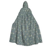 OKFSTY Coral Coloured Patterns Masquerade Party Costume Cape,Adult Hooded Cloak,For Gothic Medieval Renaissance Wear