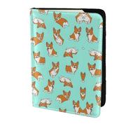 OKFSTY Corgi Cute Dog Printing Fashion Passport Holder Personalized Printed Cowhide Id Holder Travel Passport Cover 5.5 in
