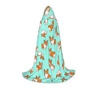 OKFSTY Corgi Cute Dog Printing Hooded Cape For Teenagers,Halloween Hooded Cape For Teenagers, Suitable For Themed Parties,Comic Con