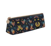 OKFSTY Cute Baby Sloths Sleeping Classic Triangular Design Portable Leather Pencil Case with Large Storage Capacity Pencil Pouch