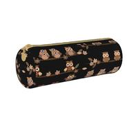 OKFSTY Cute Brown Cartoon Owls Pencil Case Holder,School Stationery Supplies Pen Organiser Cute Pencils Bag for Students