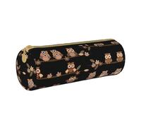OKFSTY Cute Brown Cartoon Owls Pencil Case Holder,School Stationery Supplies Pen Organiser Cute Pencils Bag for Students