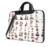 OKFSTY Cute Chihuahua Pug Pattern Print Soft Fabric Laptop Bag Oxford Cloth Shoulder Tote Comfortable Padded Case For Everyday Use