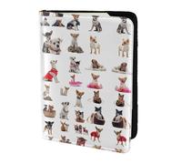 OKFSTY Cute Chihuahua Pug Pattern Printing Fashion Passport Holder Personalized Printed Cowhide Id Holder Travel Passport Cover 5.5 in