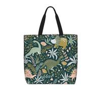 OKFSTY Cute Dinosaur Duty Reusable Shopping One-Shoulder Bags With Polyester - Large Tote Bags Are Foldable