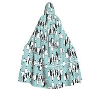 OKFSTY Cute Penguins Printing Adult Halloween Large Hooded Cloak 57.8 Inches Length, Suitable For Masquerade Costumes, Comic Con