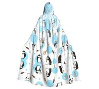 OKFSTY Cute Penguins Printing Adult Halloween Large Hooded Cloak 57.8 Inches Length, Suitable For Masquerade Costumes, Comic Con