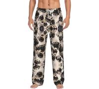 OKFSTY Cute Pug Men'S Pajama Bottoms,Pajamas Polyester Pants For Men Soft Long Lounge Pj Sleep Pant With Pockets