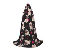 OKFSTY Cute Pug Teen Hooded Cape For Halloween Party Witch Vampire Wizard Masquerade Ball Costume Cosplay Gear
