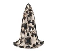 OKFSTY Cute Pug Teen Hooded Cape For Halloween Party Witch Vampire Wizard Masquerade Ball Costume Cosplay Gear