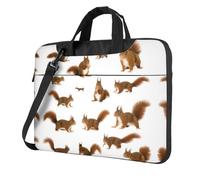 OKFSTY Cute Squirrel Print Soft Fabric Laptop Bag Oxford Cloth Shoulder Tote Comfortable Padded Case For Everyday Use