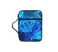 OKFSTY DNA Chain Photo Stylish Printed Bible Bag with Smooth Zippers & Multi-Pockets Compact Organizer for Religious Study