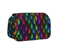 OKFSTY Dragon Scale Printing Double Layer Pen Pencil Case,Large Capacity Storage Pen Pouch for School Supplies for Kids
