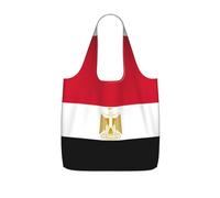 OKFSTY Egyptian Flag Print Printed Reusable Tote 25l Polyester Grocery Shopper Packable Washable Modern Carryall